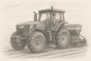 John Deere Bleistiftzeichnung